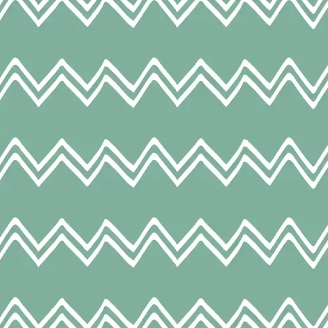 Quarto de bebê decorado com papel de parede em verde turquesa.